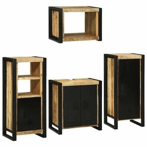 vidaXL Set de mobilier pentru baie 4 pcs Maro Lemn de mango solid imagine