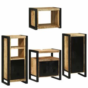 vidaXL Set de mobilier pentru baie 4 pcs Maro Lemn de mango solid imagine