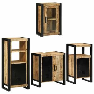 vidaXL Set de mobilier pentru baie 4 pcs Maro Lemn de mango solid imagine