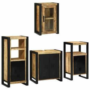 vidaXL Set de mobilier pentru baie 4 pcs Maro Lemn de mango solid imagine