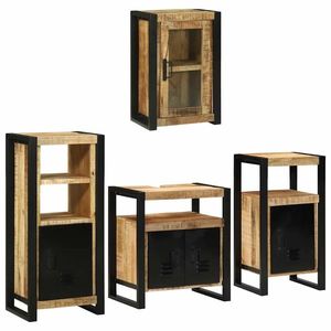 vidaXL Set de mobilier pentru baie 4 pcs Maro Lemn de mango solid imagine