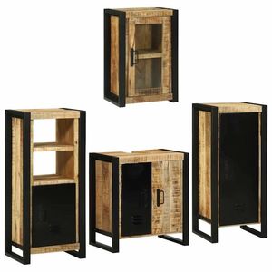 vidaXL Set de mobilier pentru baie 4 pcs Maro Lemn de mango solid imagine