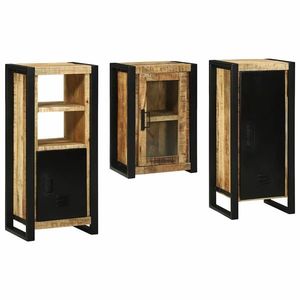 vidaXL Set de mobilier pentru baie 3 pcs Maro Lemn de mango solid imagine