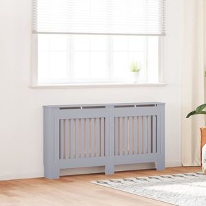 vidaXL Capac pentru radiator 2 pcs Gri 152 x 19 x 81, 5cm Lemn compozit imagine