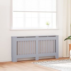 vidaXL Capac pentru radiator 2 pcs Gri 172 x 19 x 81, 5cm Lemn compozit imagine