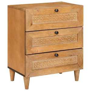 vidaXL Noptieră Maro deschis 50 x 33 x 60 cm Lemn masiv de mango imagine