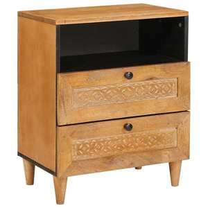 vidaXL Noptieră Maro deschis 50 x 33 x 60 cm Lemn masiv de mango imagine