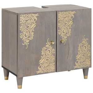 vidaXL Dulap de chiuvetă Gri 62 x 33 x 58 cm Lemn de mango solid imagine