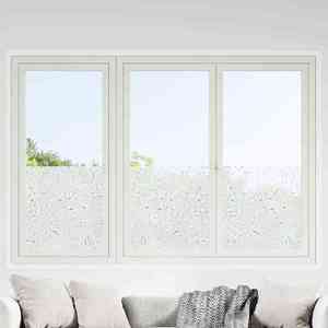 vidaXl Folie fereastră, 4 buc., mată, model floral, PVC imagine