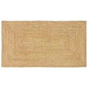 vidaXL Covor de zonă Bej 100 x 200 cm Iută imagine