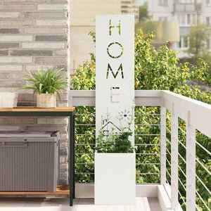 vidaXL Ecran de intimitate pentru grădină Traforaj Alb 32 x 140 cm imagine