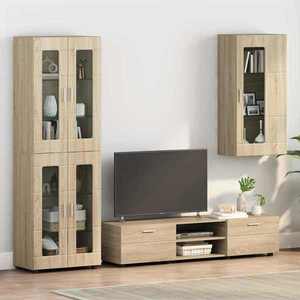 vidaXL Cabinet suspendat Stejar sonoma 55 x 29 x 100 cm Lemn compozit imagine