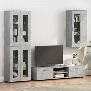 vidaXL Cabinet suspendat Gri beton 55 x 29 x 100 cm Lemn compozit imagine