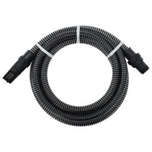 vidaXL Furtun de aspirație cu racorduri din PVC, negru 1" 7 m, PVC imagine