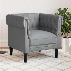 vidaXL Scaun canapea Chesterfield Gri deschis 78.5 x 74.5 x 74.5 cm imagine