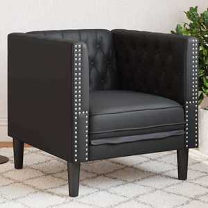 vidaXL Scaun canapea Chesterfield Argyle Negru 71 x 74.5 x 70.5 cm imagine