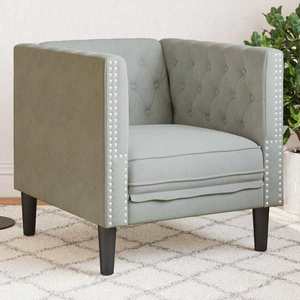 vidaXL Scaun canapea Chesterfield Gri deschis 71 x 74.5 x 70.5 cm imagine