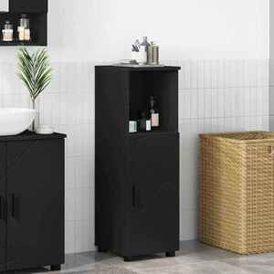 vidaXL Dulap de Baie Negru 30 x 35 x 95 cm Lemn compozit & Metal imagine