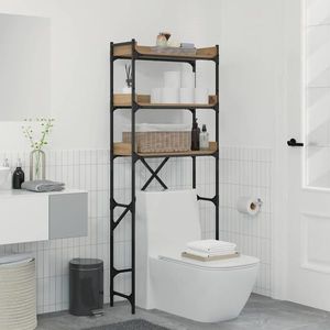 vidaXL Raft pentru mașină de spălat 67 x 25 x 163 cm Lemn compozit imagine