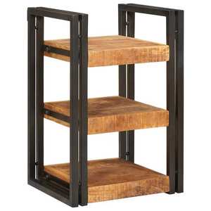 vidaXL Noptieră Maro și negru 38 x 33 x 58 cm Lemn de mango solid imagine