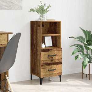 vidaXL Bufet cu sertar Lemn vechi 34 x 34.5 x 90 cm Lemn compozit imagine