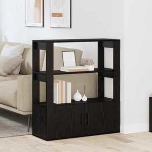 vidaXL Bufet Stejar negru 30 x 80 x 90 cm Lemn compozit imagine