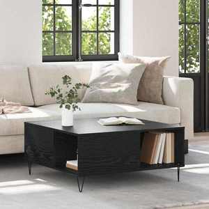 vidaXL Masă de cafea Stejar Negru 80 x 80 x 36, 5 cm Lemn compozit imagine