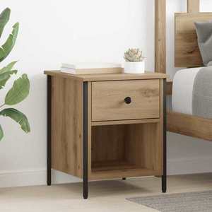 vidaXL Dulap de noapte stejar artizanal 40 x 42 x 50 cm Lemn compozit imagine