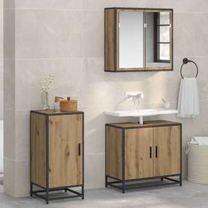 vidaXL Bufet stejar artizanal 35 x 35.5 x 76 cm Lemn compozit imagine