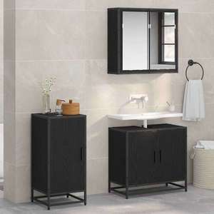 vidaXL Bufet Stejar negru 35 x 35.5 x 76 cm Lemn compozit imagine