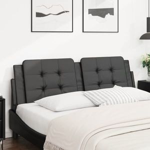 vidaXL Pernă pentru tăblie pat, Zadar, negru, 152 cm, piele artificială imagine