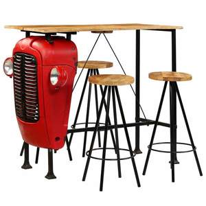 vidaXL Set bar 5 piese, lemn masiv de mango, 120x60x107 cm imagine