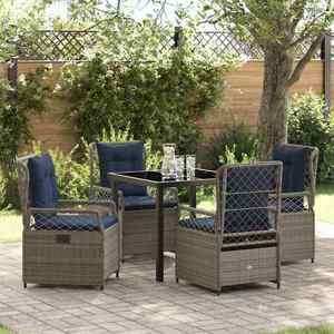 vidaXL Set de masă pentru grădină 5 pcs Gri poliratan imagine