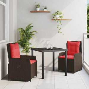 Set mobilier de exterior, 3 piese, maro, poliratan imagine