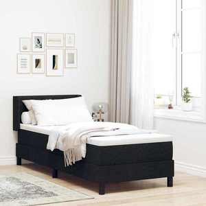 vidaXL Pat boxspring cu saltea cu saltea Negru 80 x 200 cm imagine