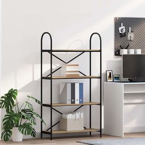 vidaXL Raft pentru cărți stejar artizanal 80 x 30 x 146 cm imagine