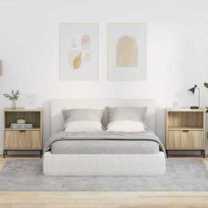 vidaXL Mese de noptieră cu sertar 2 pcs Stejar sonoma 49 x 36 x 61 cm imagine