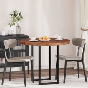 vidaXL Placă de masă Maro închis Ø 90 x 4 cm Lemn de stejar masiv imagine