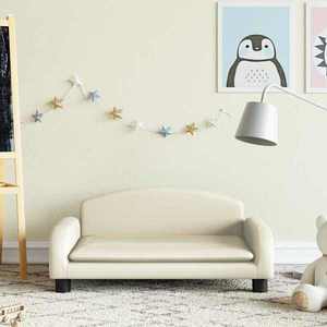 vidaXL Canapea pentru copii, crem, 70x45x30 cm, piele ecologică imagine