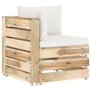 vidaXL Canapea de colț modulară cu perne, lemn verde tratat imagine