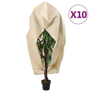 vidaXL Huse de plante din fleece cu fermoar 10 buc. 70 g/m² 1x1, 55 m imagine