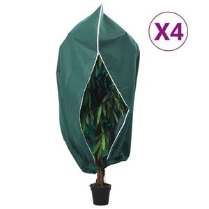 vidaXL Protecție de fleece plante cu fermoar 4 buc 70 g/m² 1, 55x1, 55 m imagine