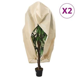 vidaXL Protecție de fleece plante cu fermoar 2 buc 70 g/m² 1, 2x1, 8 m imagine