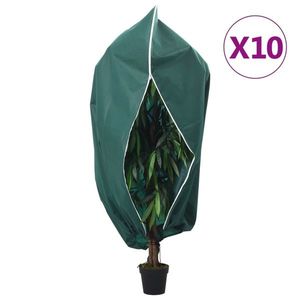 vidaXL Protecție de fleece plante cu fermoar 10 buc 70 g/m² 2, 36x2 m imagine