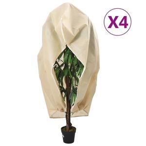 vidaXL Huse de plante din fleece cu fermoar 4 buc. 70 g/m² 1, 55x1, 55 m imagine