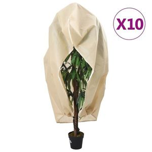 vidaXL Protecție de fleece plante cu fermoar 10 buc 70 g/m² 3, 93x3, 5 m imagine