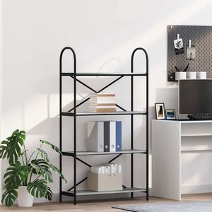 vidaXL Raft pentru cărți sonoma gri 80 x 30 x 146 cm Lemn compozit imagine