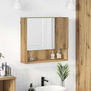 vidaXL Dulap cu oglindă stejar artizanal 59 x 17 x 55 cm Lemn compozit imagine