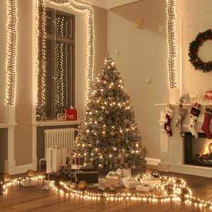 vidaXL Instalație tip cluster cu 3000 LED-uri, alb cald, 23 m, PVC imagine