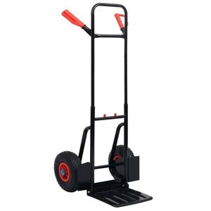vidaXL Cărucior telescopic manual, 200 kg, negru și roșu imagine
